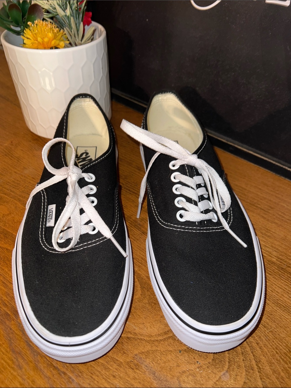 Vans Black & White Canvas Low-Top Sneakers